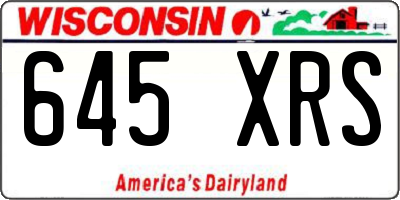 WI license plate 645XRS