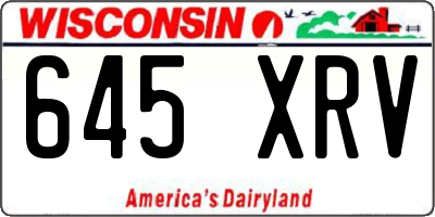 WI license plate 645XRV