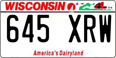 WI license plate 645XRW