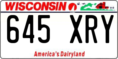 WI license plate 645XRY