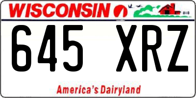 WI license plate 645XRZ