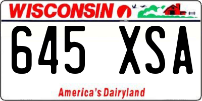 WI license plate 645XSA