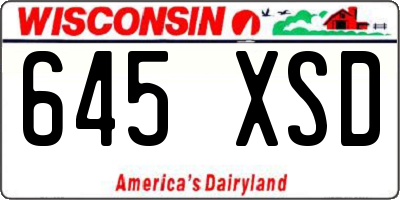 WI license plate 645XSD