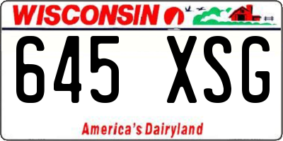WI license plate 645XSG