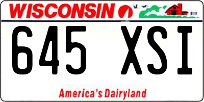 WI license plate 645XSI