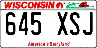 WI license plate 645XSJ