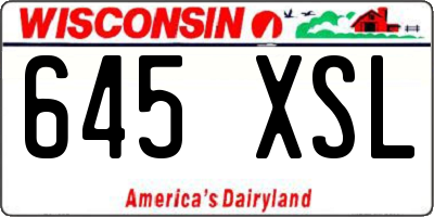 WI license plate 645XSL