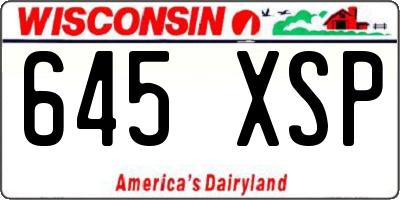 WI license plate 645XSP