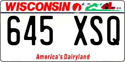 WI license plate 645XSQ