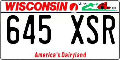 WI license plate 645XSR