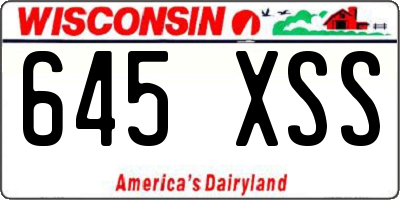 WI license plate 645XSS
