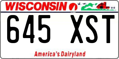 WI license plate 645XST