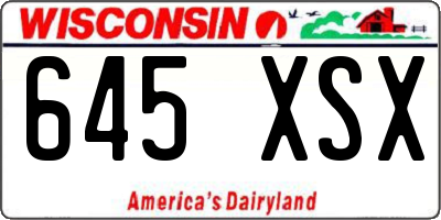 WI license plate 645XSX