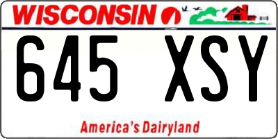 WI license plate 645XSY