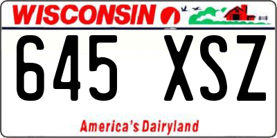 WI license plate 645XSZ