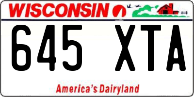 WI license plate 645XTA