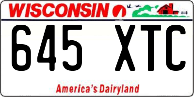 WI license plate 645XTC