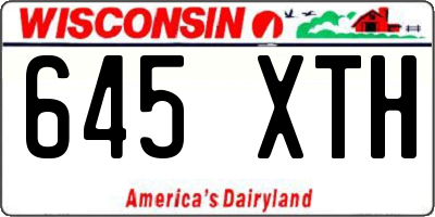 WI license plate 645XTH