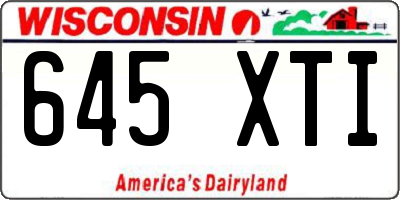 WI license plate 645XTI