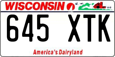 WI license plate 645XTK