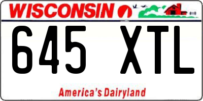 WI license plate 645XTL