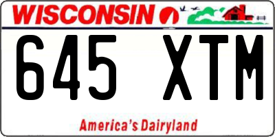 WI license plate 645XTM