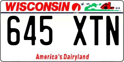WI license plate 645XTN