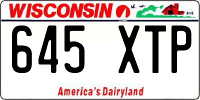 WI license plate 645XTP