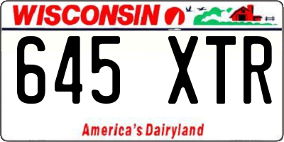 WI license plate 645XTR