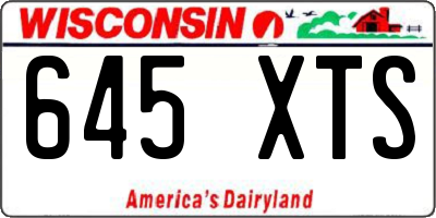 WI license plate 645XTS