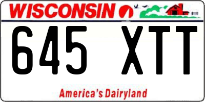WI license plate 645XTT