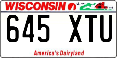 WI license plate 645XTU