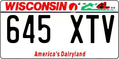 WI license plate 645XTV