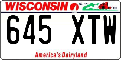 WI license plate 645XTW