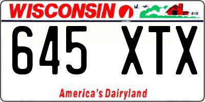WI license plate 645XTX