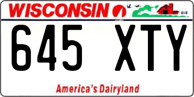 WI license plate 645XTY