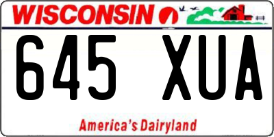 WI license plate 645XUA