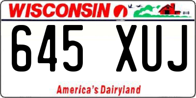 WI license plate 645XUJ