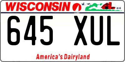 WI license plate 645XUL
