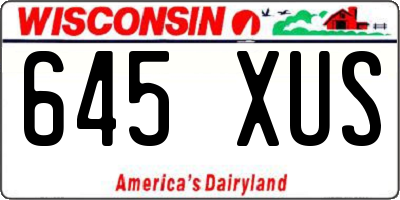 WI license plate 645XUS