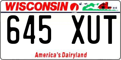WI license plate 645XUT