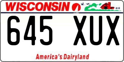 WI license plate 645XUX