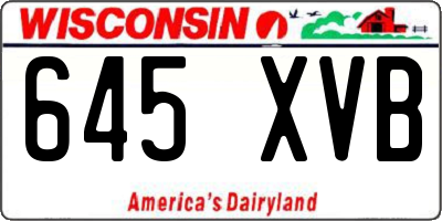 WI license plate 645XVB