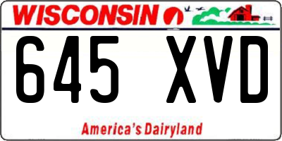 WI license plate 645XVD