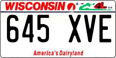 WI license plate 645XVE