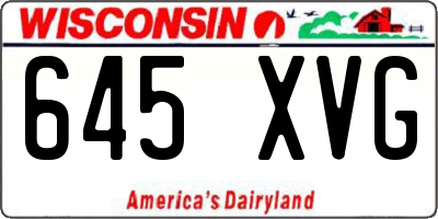 WI license plate 645XVG