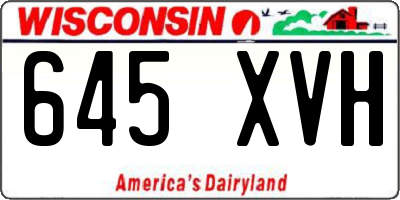 WI license plate 645XVH