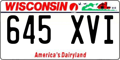 WI license plate 645XVI