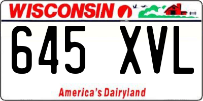 WI license plate 645XVL