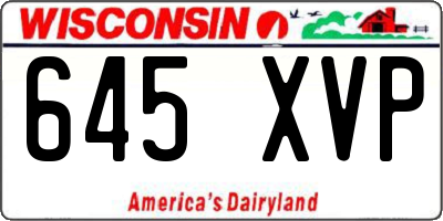 WI license plate 645XVP
